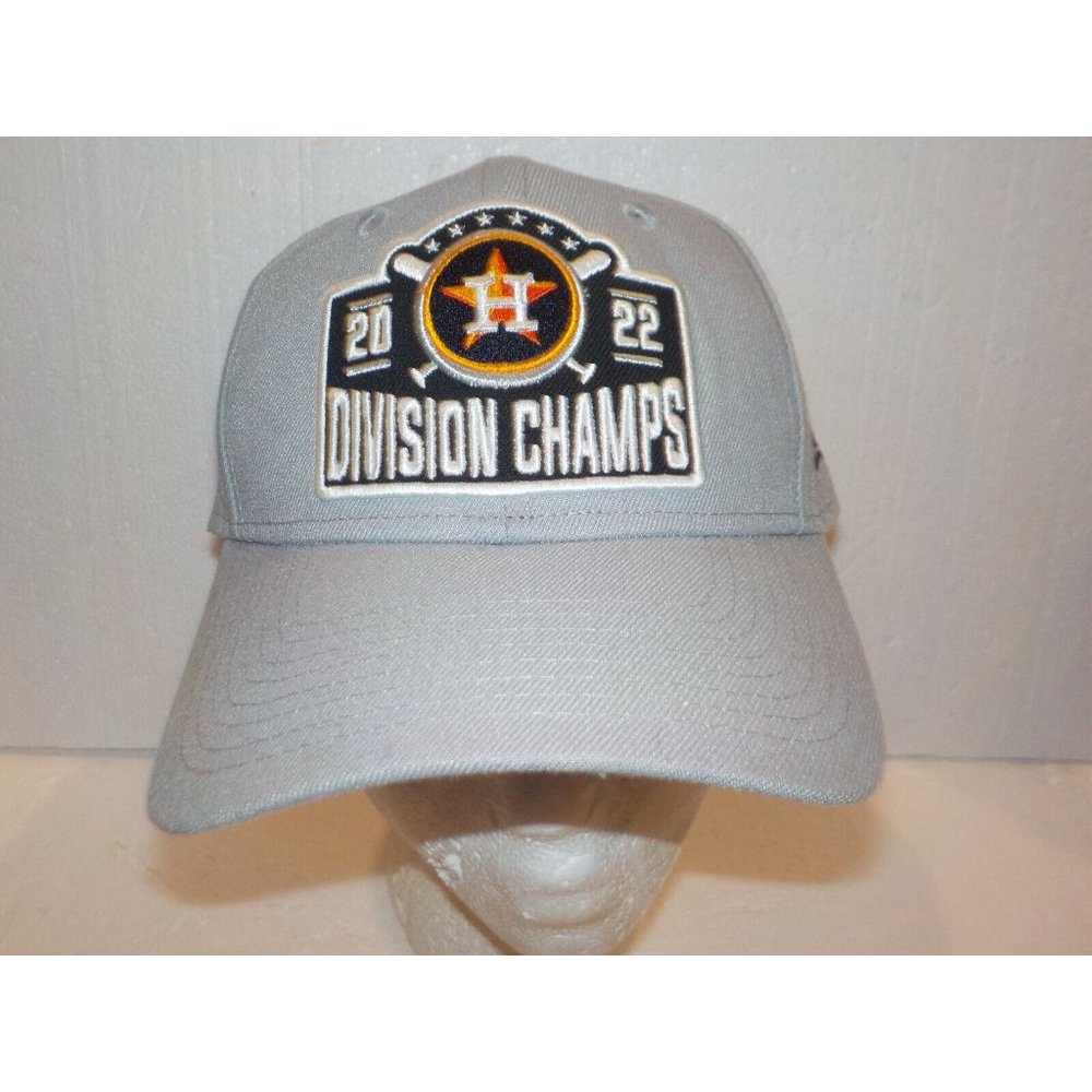Official On Field Cap Houston Astros 2022 Division Champs Snapback Hat OSFM Gray